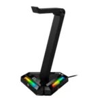SOPORTE GENIUS PARA AURICULARES 2 PUERTOS USB A Y 2 PUERTOS USB BLACK