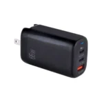 CARGADOR DE PARED ARGOM VOLTA P8 65W GAN 3 DUAL PD TYPE-C USB ARG-AC-0126BK BLACK